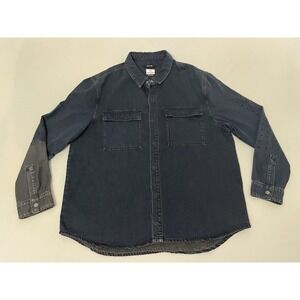 Ksubi Snakebite Long Sleeve Shirt Shadow Redye‎ Denim Cotton Blue Sz 2XL